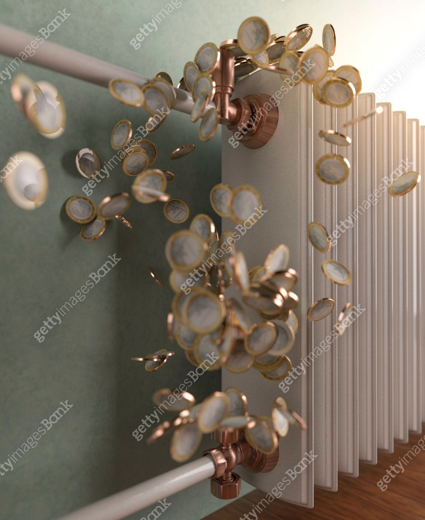 Conceptual money falling over a radiator 3d render 이미지 (1490613243 ...