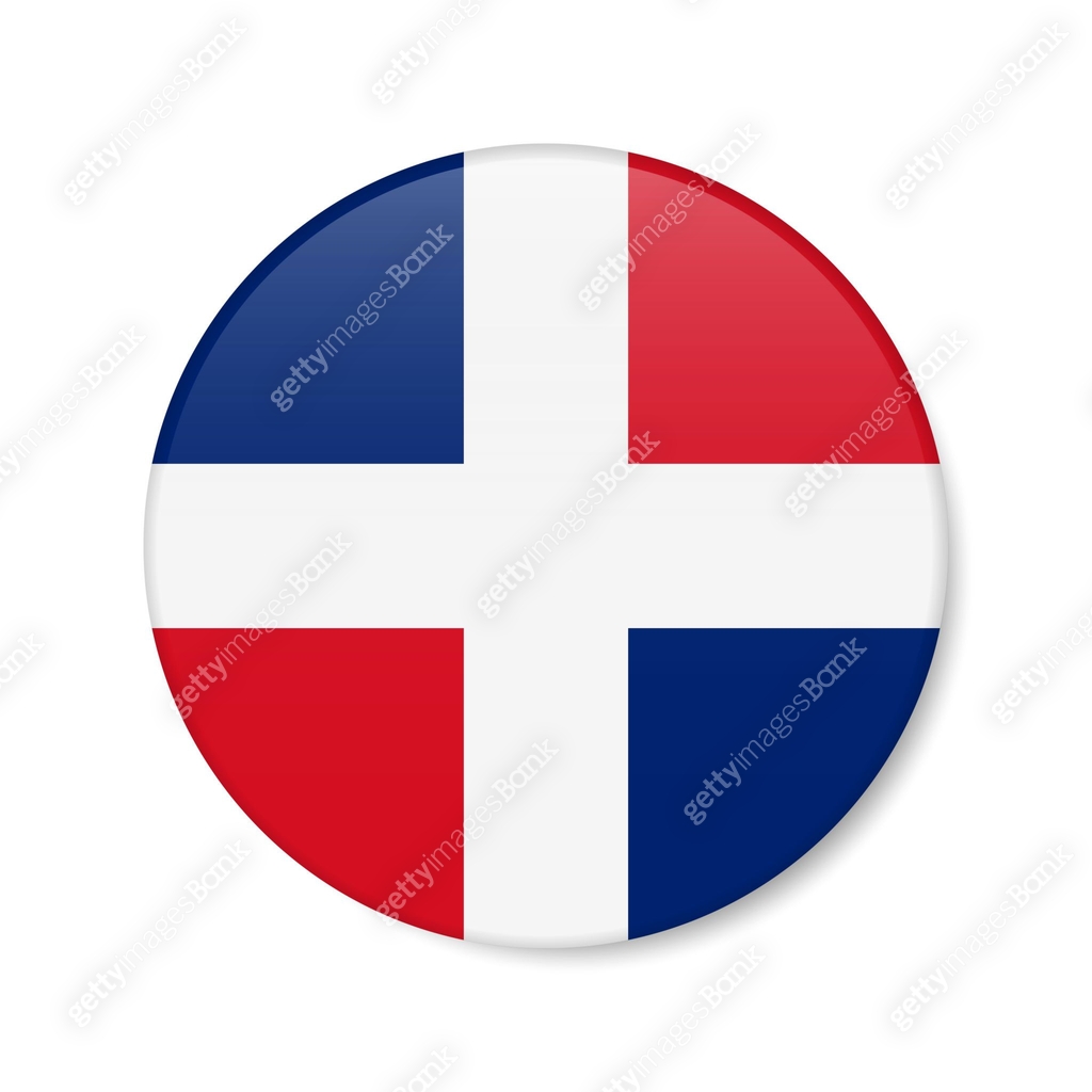Dominican Republic circle button icon. Republica Dominicana round badge ...