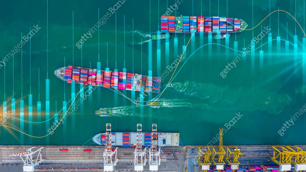 Container cargo ship global business logistics import export freight ...