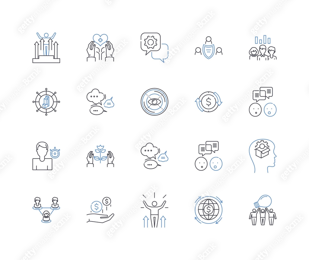 Process management line icons collection. Efficiency, Optimization ...
