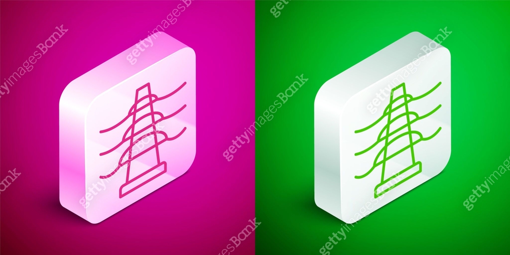 Isometric line Electric tower used to support an overhead power line ...