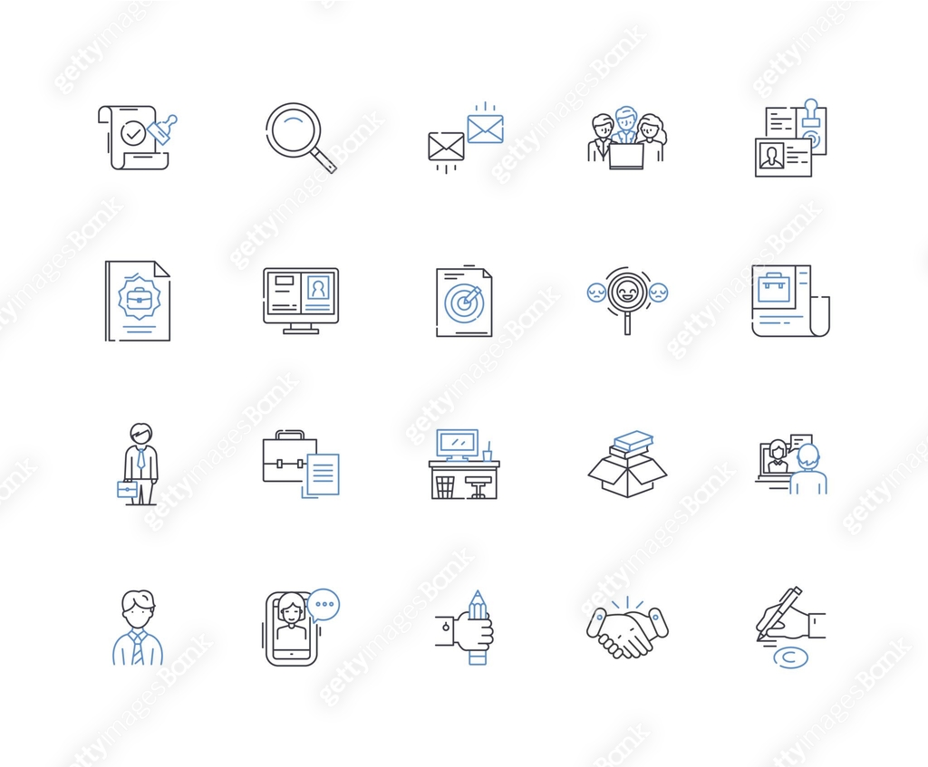 Talent coordinator line icons collection. Recruitment, Screening ...