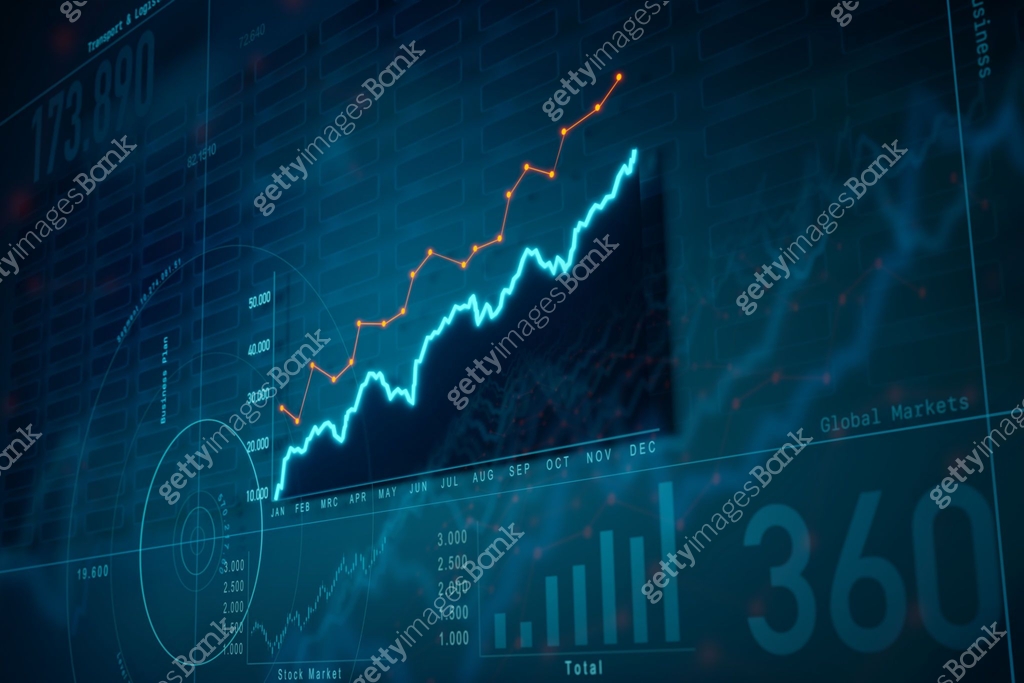 Rising graph, chart, positive growth. 이미지 (1497128480) 일러스트, 무료 일러스트 ...