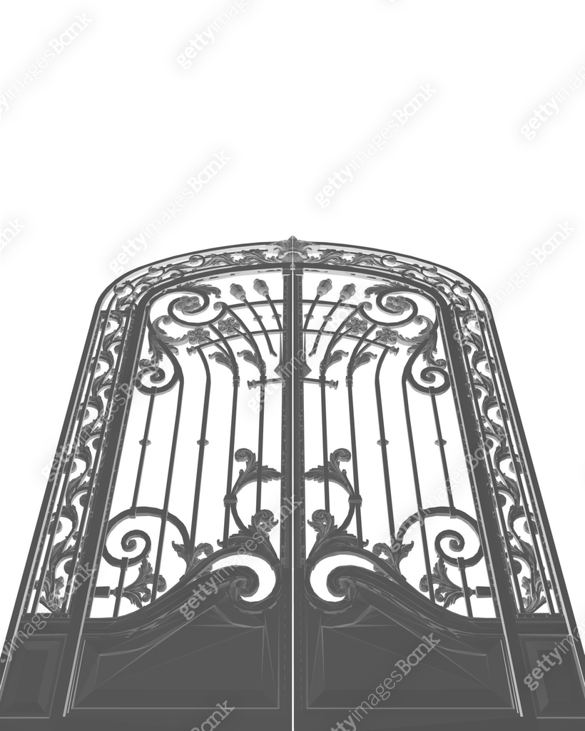 Polygonal Fence gate isolated cartoon. Vector metal entrance. Vector ...