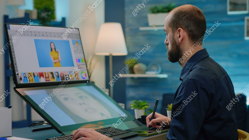 Line Work Photography Using Graphics Tablet Photography artist editing photos with graphic tablet and stylus 이미지 ...