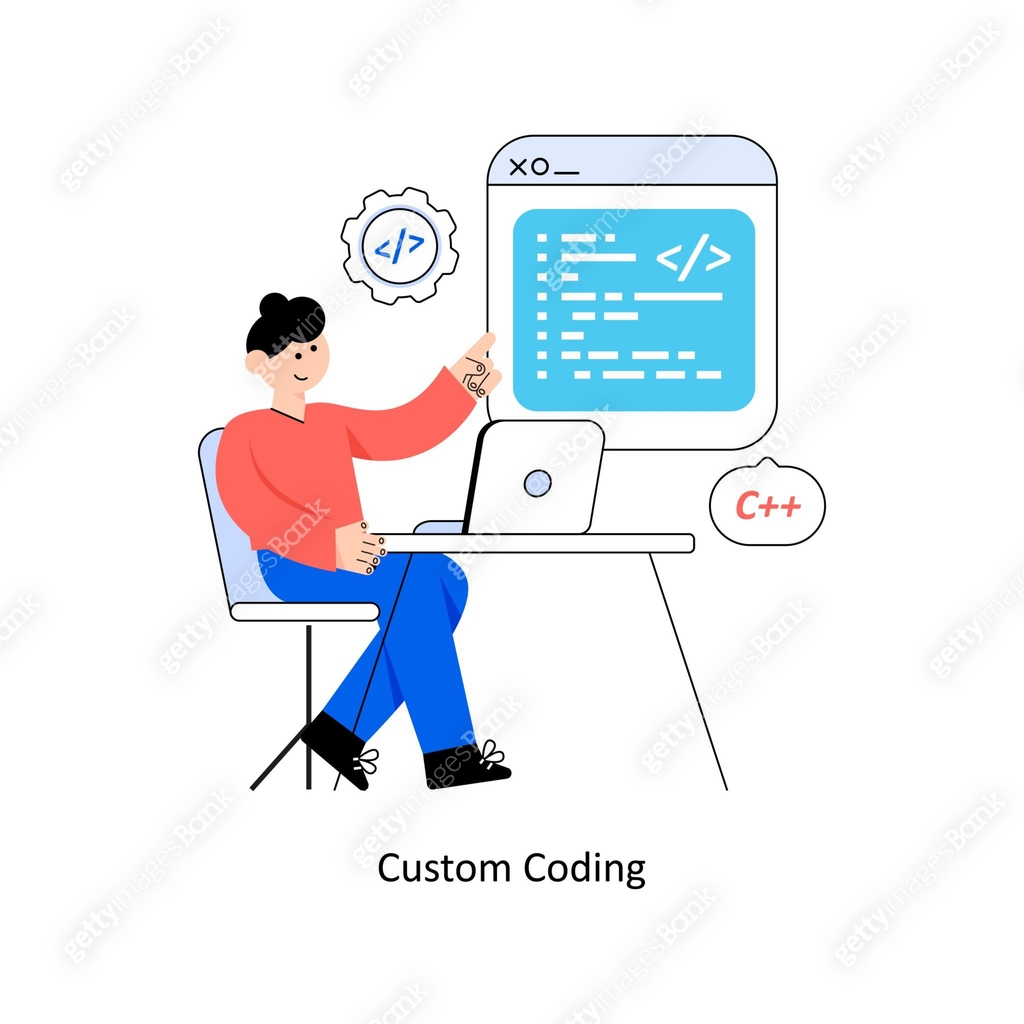 Custom Coding Flat Style Design Vector illustration. Stock illustration ...