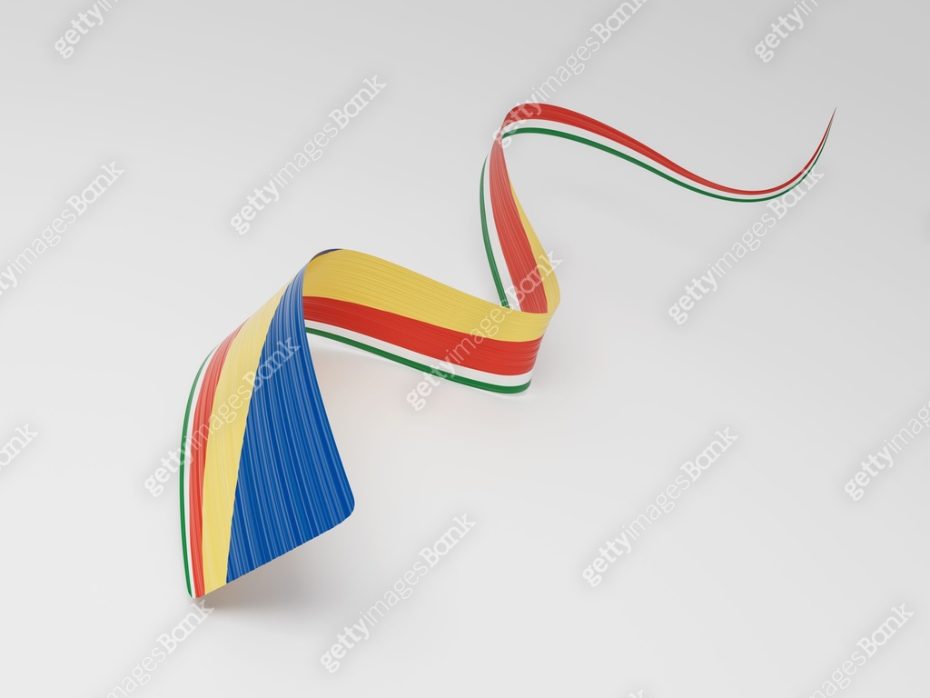 Seychelles Ribbon 3d Flag Of Seychelles 3d Wavy Shiny Seychelles Ribbon Isolated On White ...