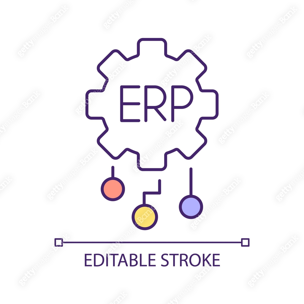 2D thin line colorful cloud ERP tasks icon 이미지 (1620307117) 일러스트, 무료 ...