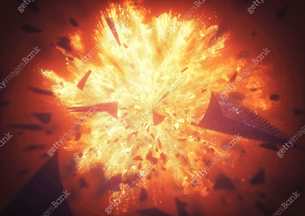 3d illustration of exploding fire flames and smoke 이미지 (1641412612 ...