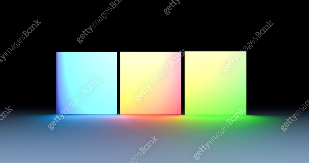 Pattern Panel Glow Neon glowing platforms, geometric shapes, squares. Glow in the dark ...