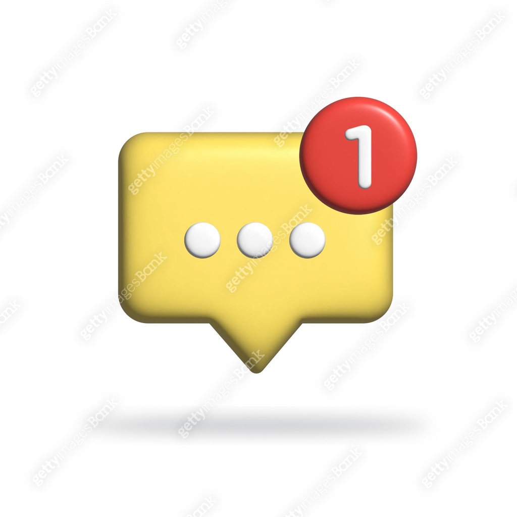 Message Notification Sign. 3D Vector Illustration Isolated on White ...