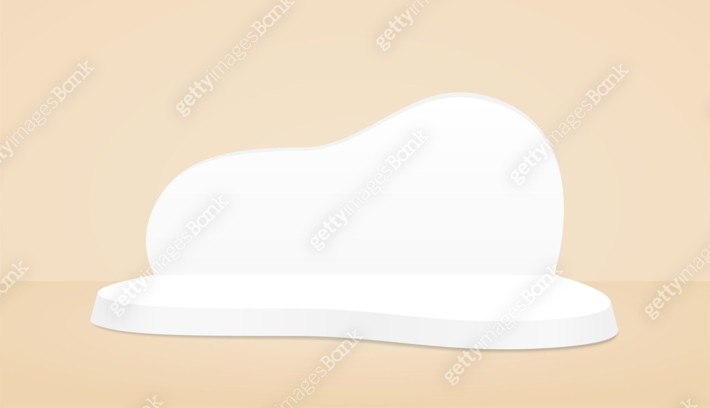 white minimal abstract freeform shape backdrop display stage 이미지 ...