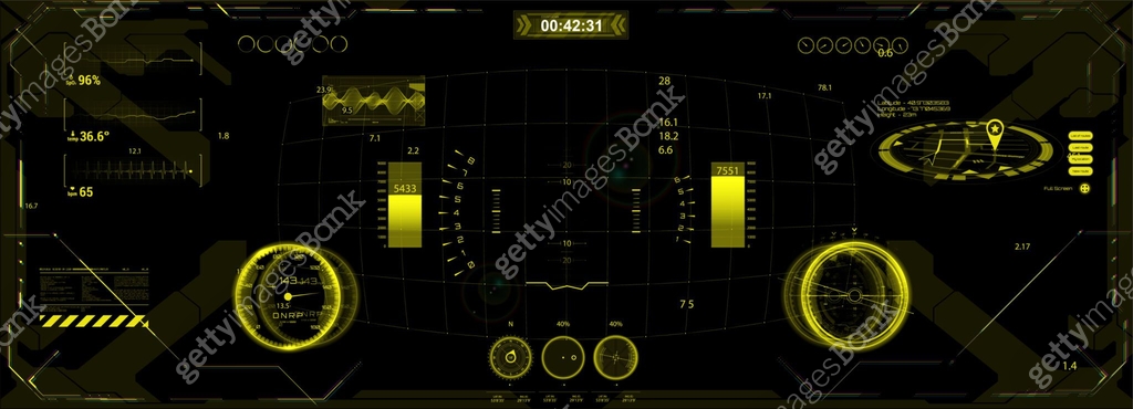 Cockpit Gui Simple Head Up Display - cockpit design. HUD, GUI interface helmet 이미지 ...