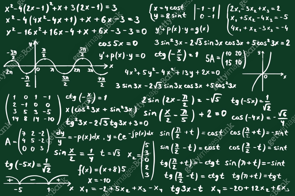 Math education blackboard. Calculate mathematical formula. Physics ...