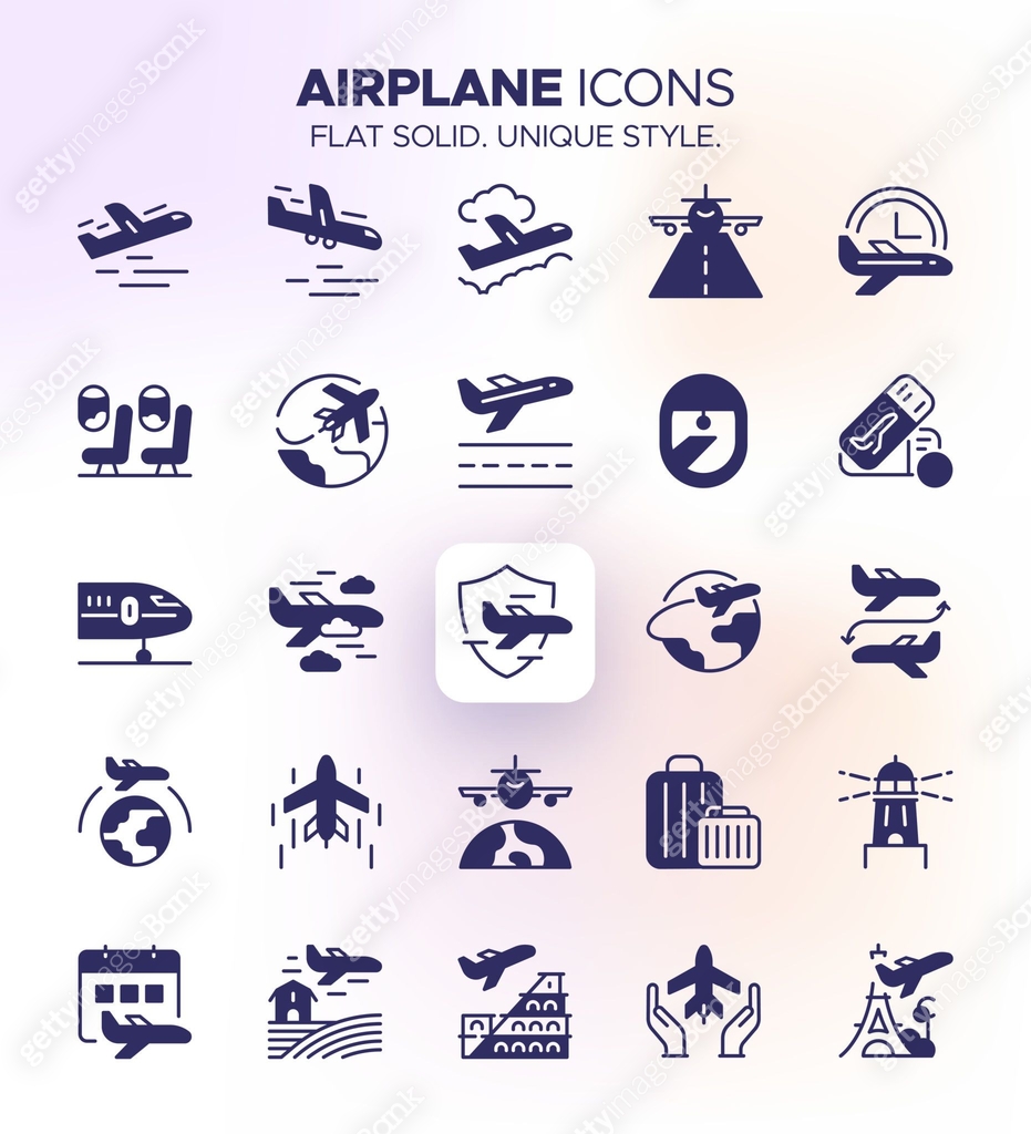 Flying Jet Icon Airplane Icon Set - Aircraft, Aviation, Travel, Flight, Aeronautics ...