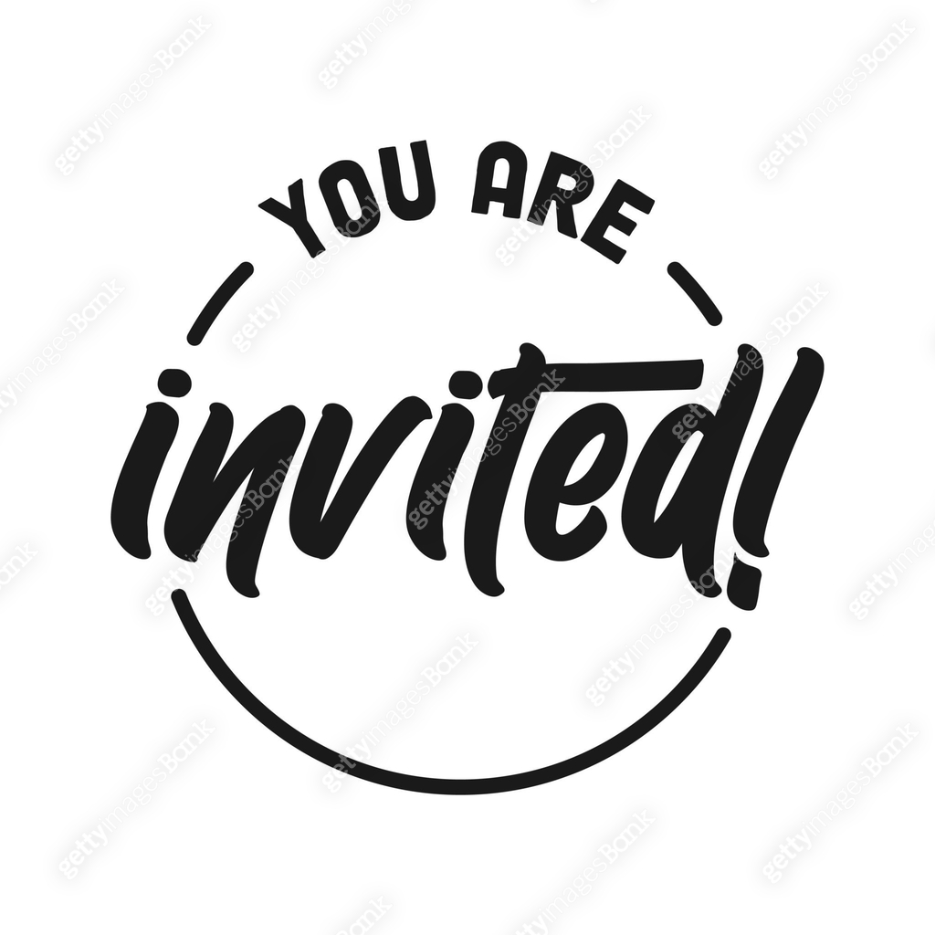 You are invited lettering design inside a circle frame. Elegant ...