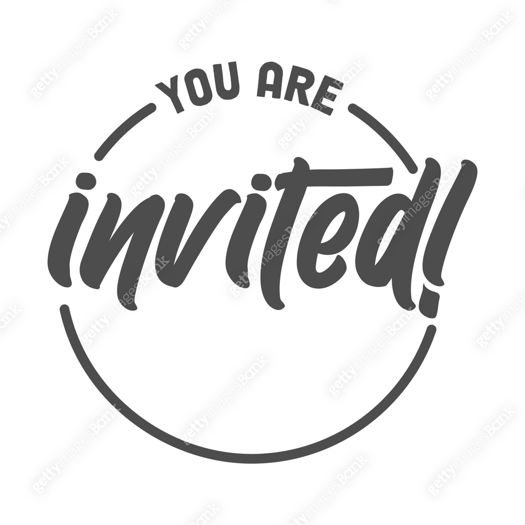 You are invited lettering design inside a circle frame. Elegant ...