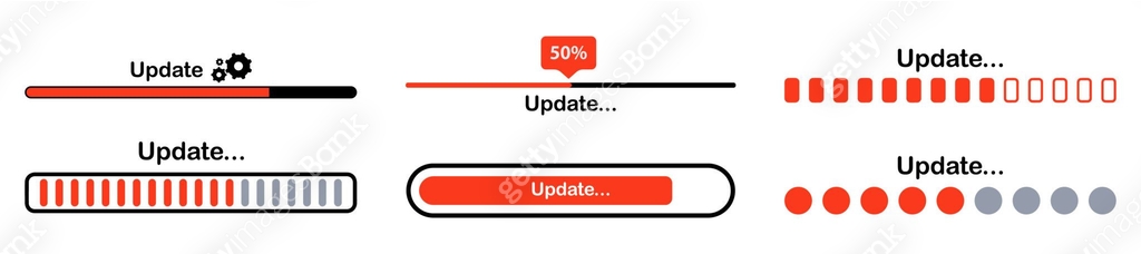 Update bar. Loading or updating files. Installation new software ...