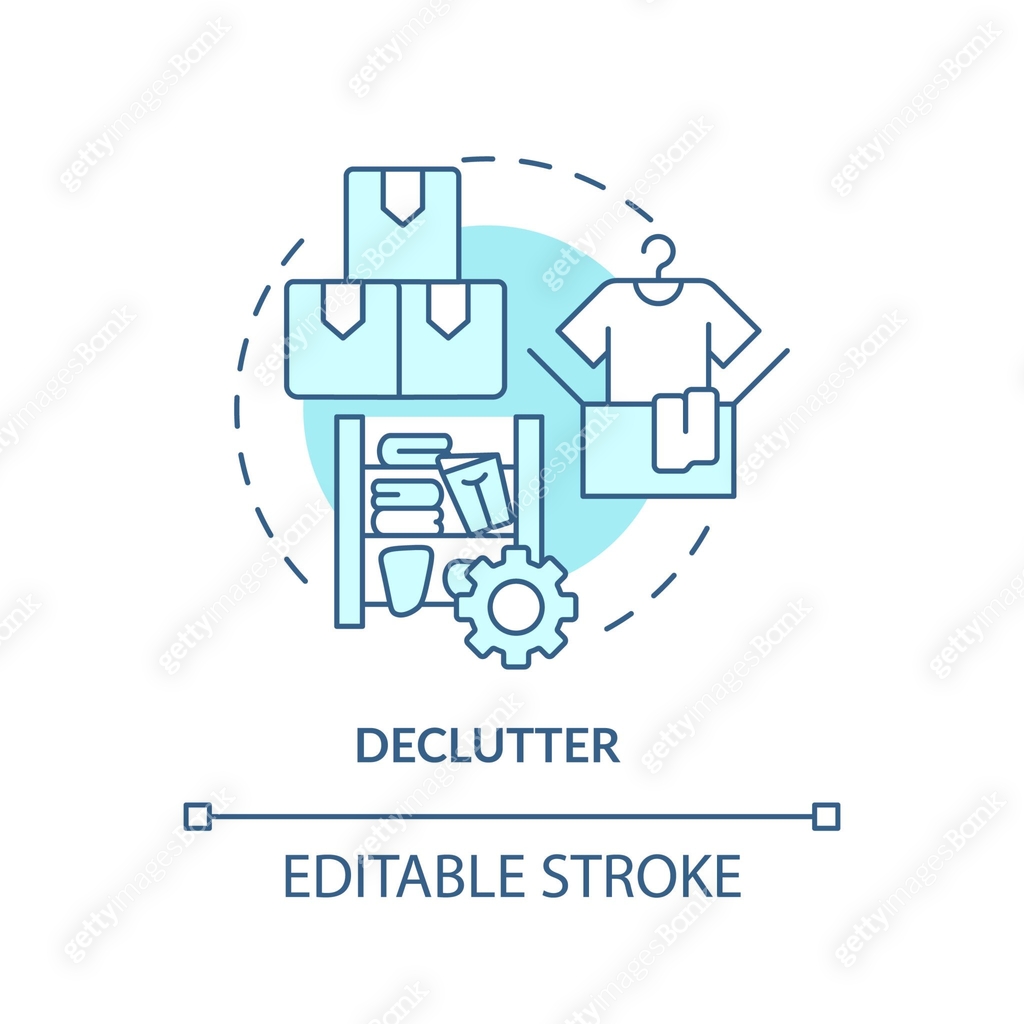 Declutter Icon Email 2D simple thin linear blue declutter icon 이미지 (1757427406) 일러스트, 무료 ...
