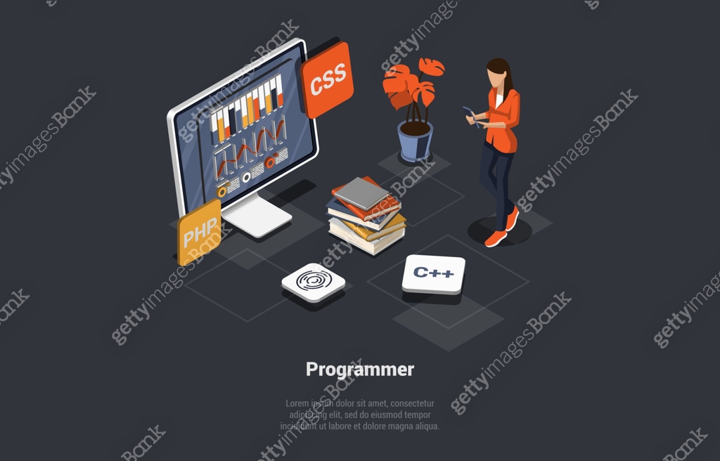 Coding Pic Preview Software Development Coding Process. Programmer Or Web Developer Is ...