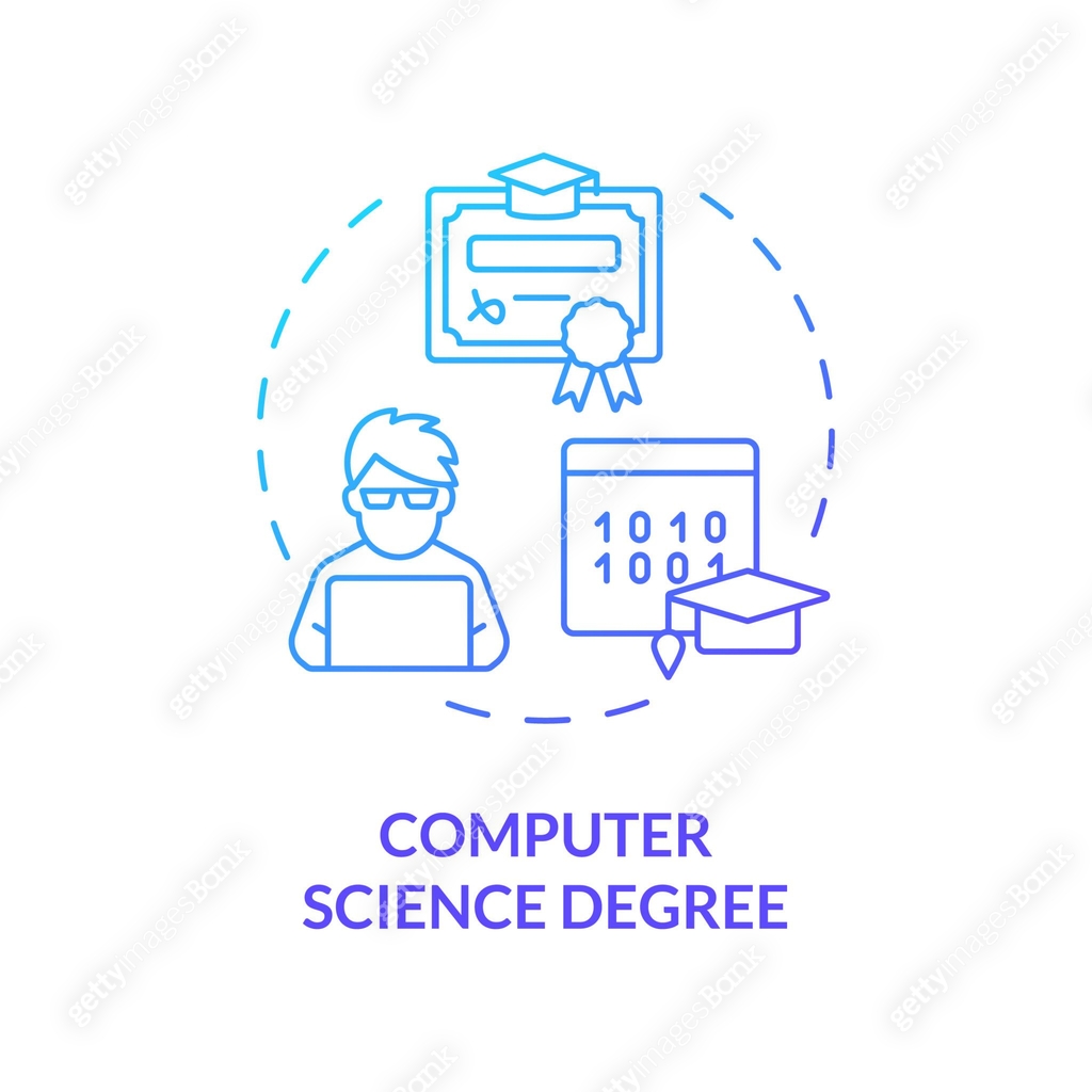 2D thin linear computer science degree icon concept 이미지 (1718054369 ...