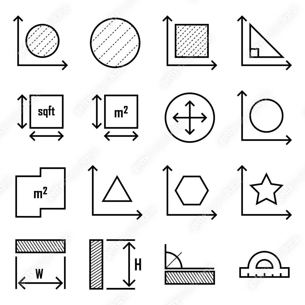 Perimeter measure concept. Dimension, area . Square, perimeter ...