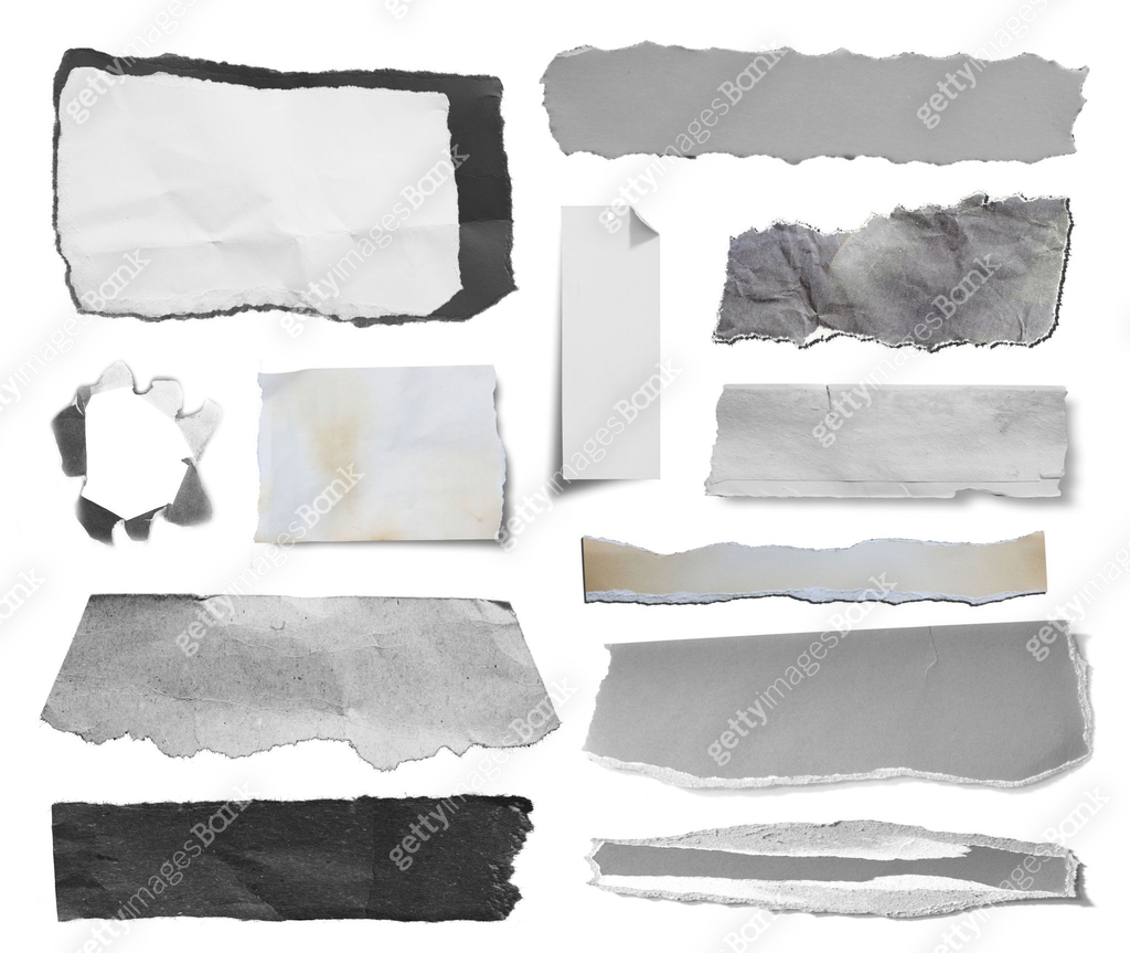 Small Rip Notes Collection of various vintage note rip paper. 이미지 (1671277423) - 게티이미지뱅크