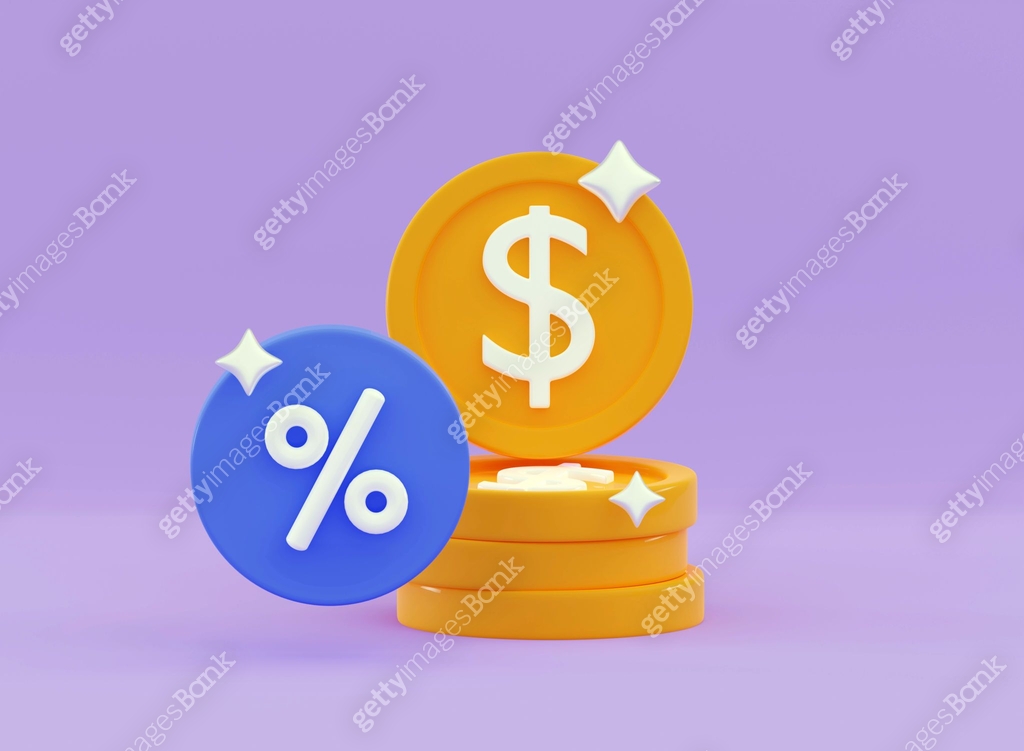 3D stack of money and coupon for promotional discount icon 이미지 ...