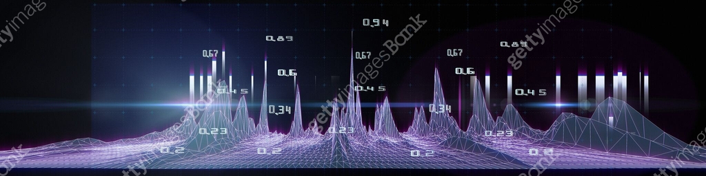 Abstract background grid polygonal wireframe graph and data lines with ...