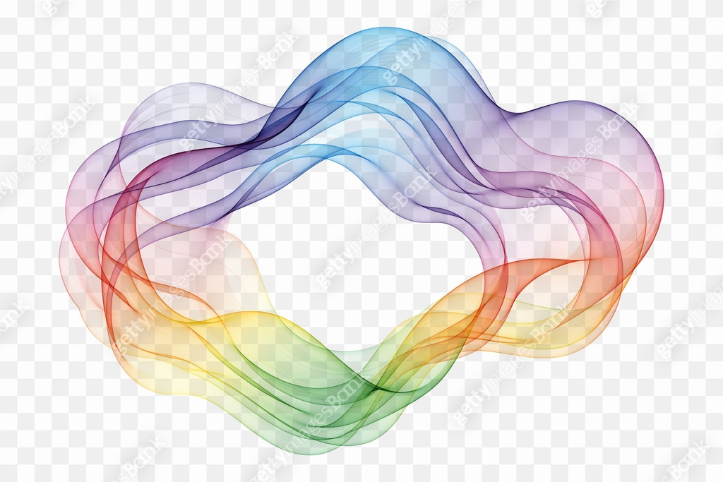 Abstract vortex energy circle. Rainbow wave color design element, frame ...