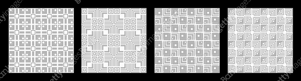 Set of four abstract seamless patterns. Linear patterns. 이미지 ...
