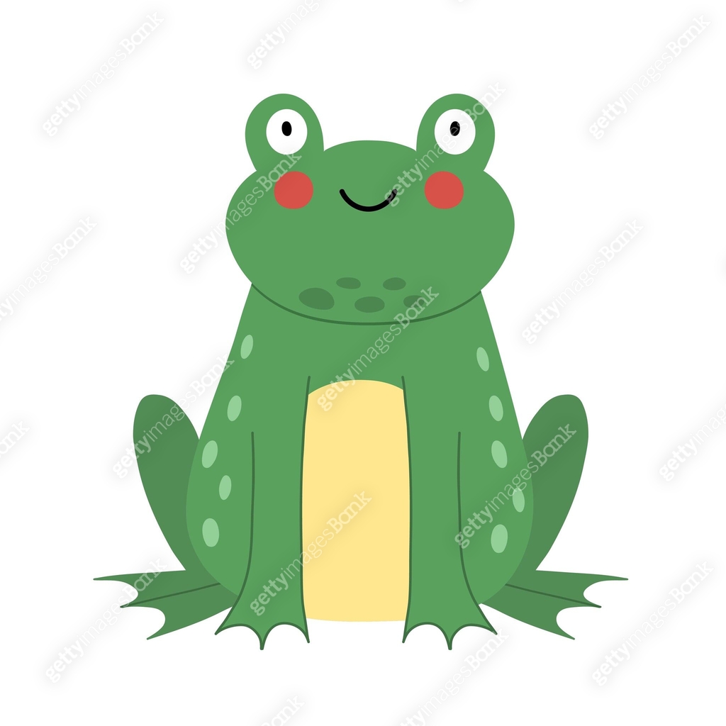 Cute green frog in cartoon style. Smiling toad 이미지 (1766852130) 일러스트 ...