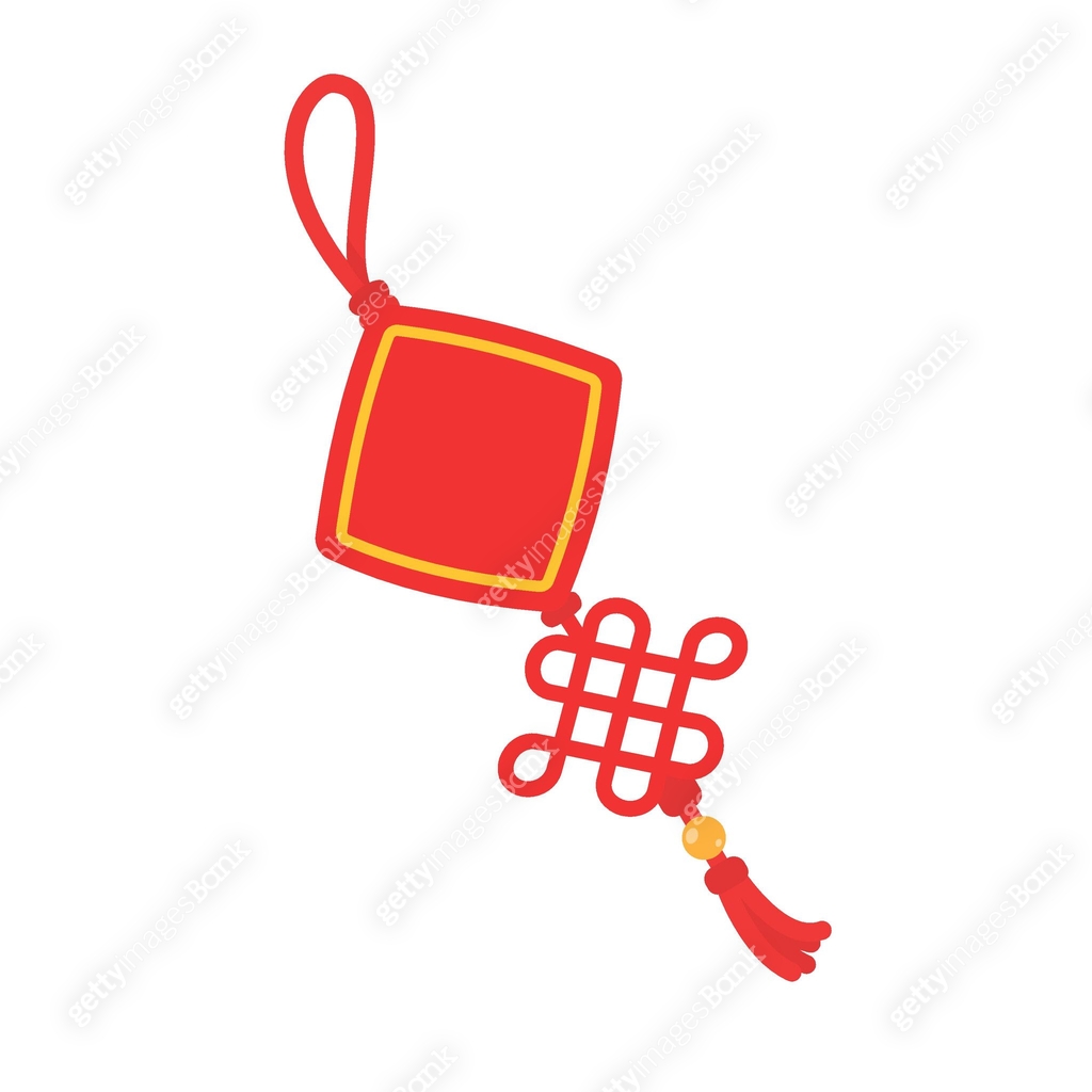 Chinese tassels. Red ropes woven into knots used for Chinese New Year ...