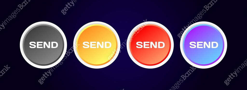Send buttons. Flat, color, send button, round button, send icons ...