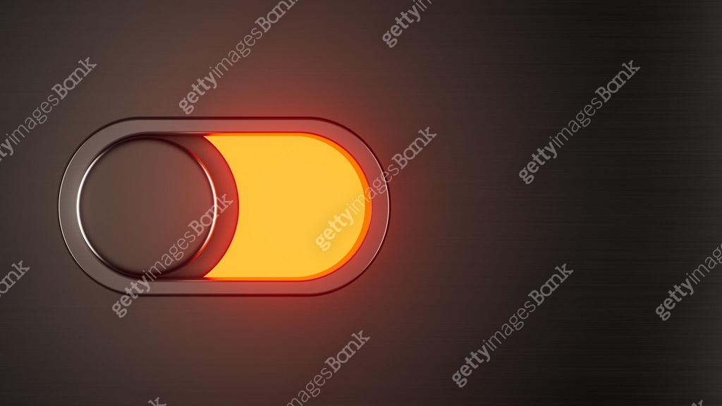 round switch with red power off warning light indicator, technology and ...