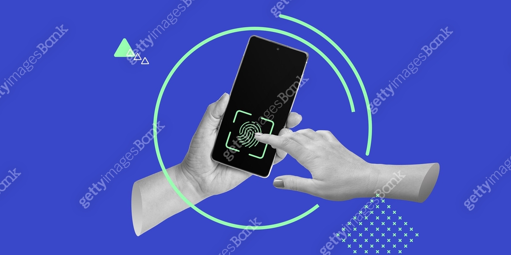 Hand Authentication Using Witness Biometric authorization, digital authentication, cybersecurity concept ...