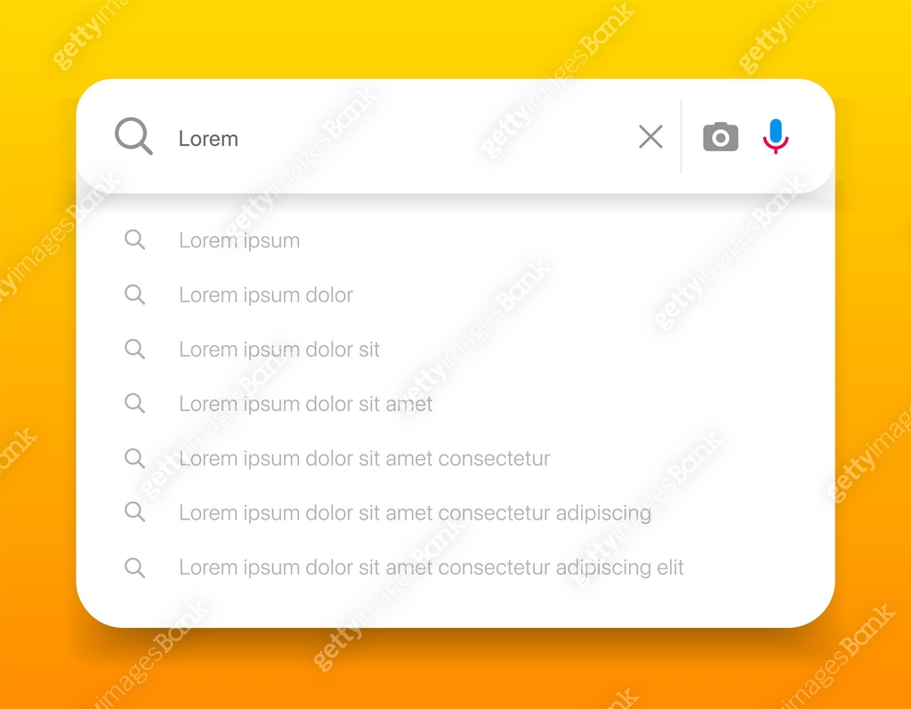 Search Bar with suggestions for UI UX design and web site. Search ...