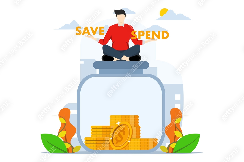 men hesitate to sit on the choice of savings balance, save or spend ...