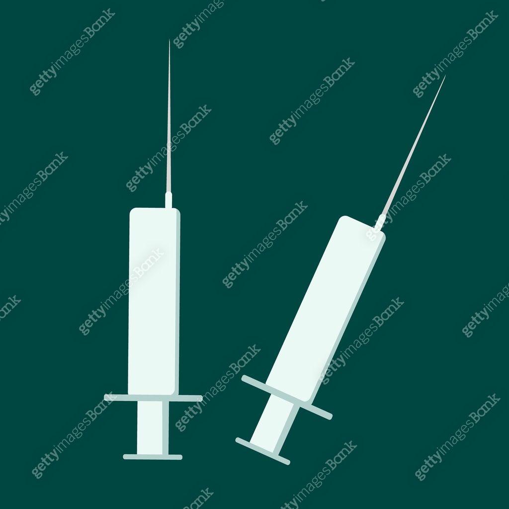 Sharp Needle Injection Two medical syringes with a sharp needle for injection. Vector 이미지 ...
