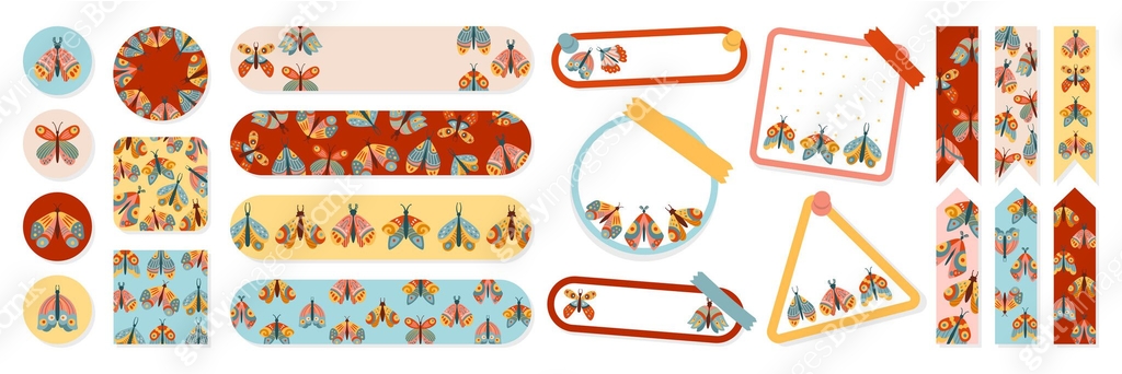 File Bookmark Sticker Bookmark sticker stationery set with butterfly design paper book mark ...