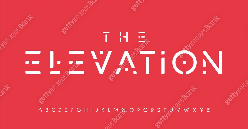 Innovative high-tech alphabet, modern unusual minimalist sans-serif ...