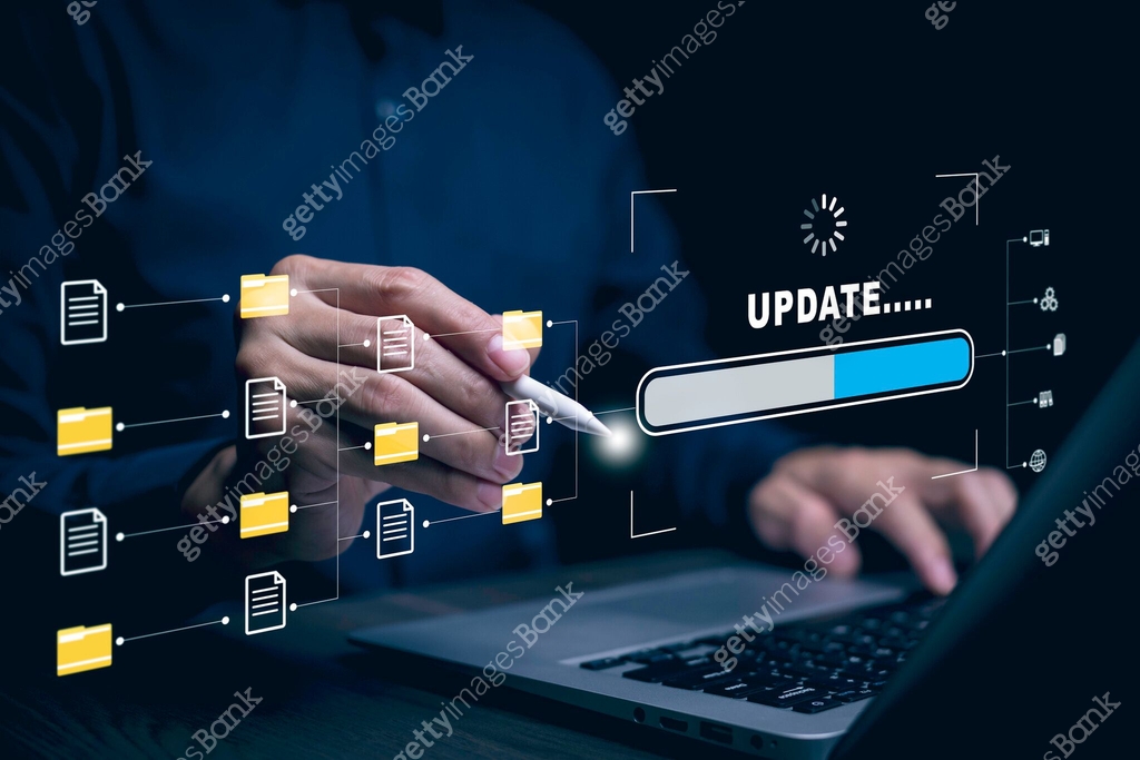 laptop with Update Software Computer Program Upgrade Business ...