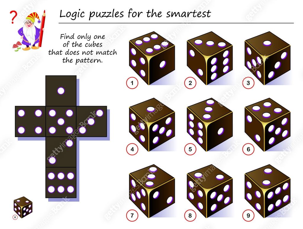 Logic Puzzles Using Spatial Directions Logic puzzle game for smartest. Need to find only one of the cubes that ...