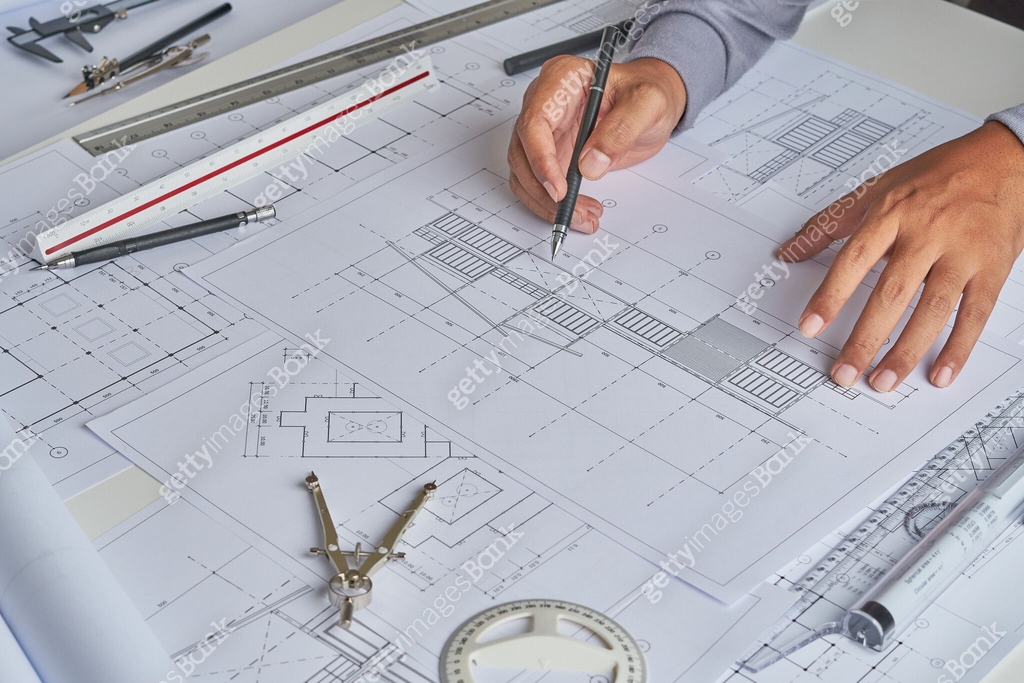 Architect engineer contractor design working drawing sketch plan ...