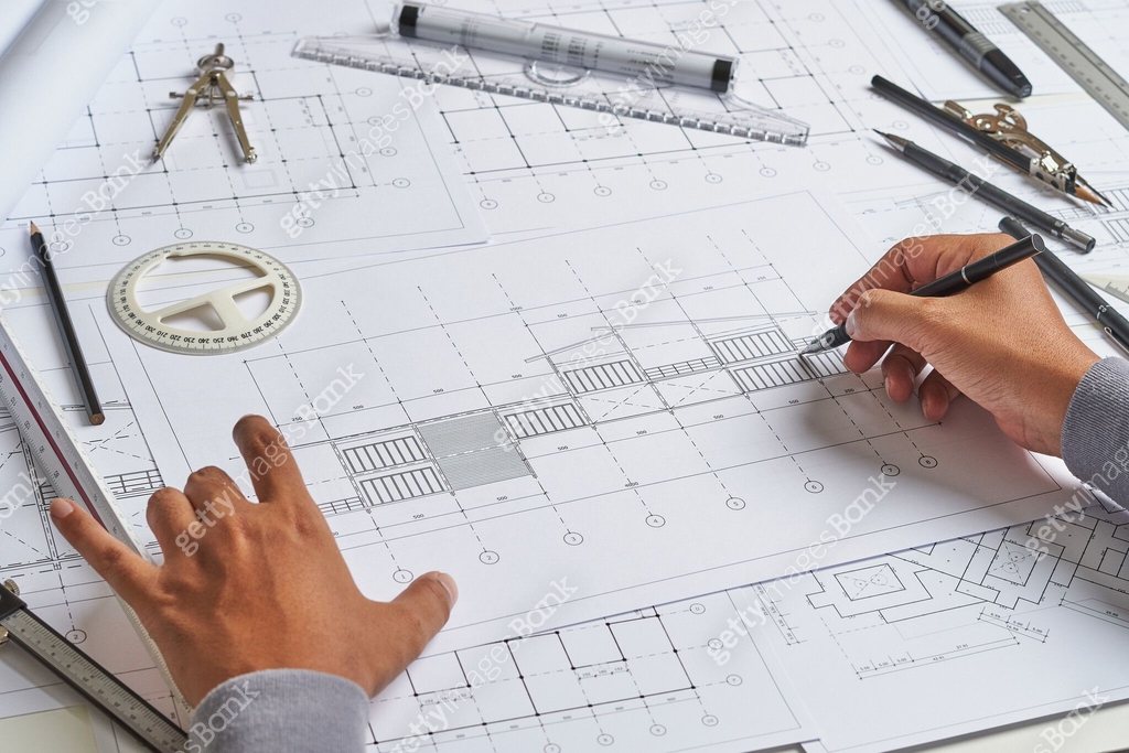 Architect engineer contractor design working drawing sketch plan ...