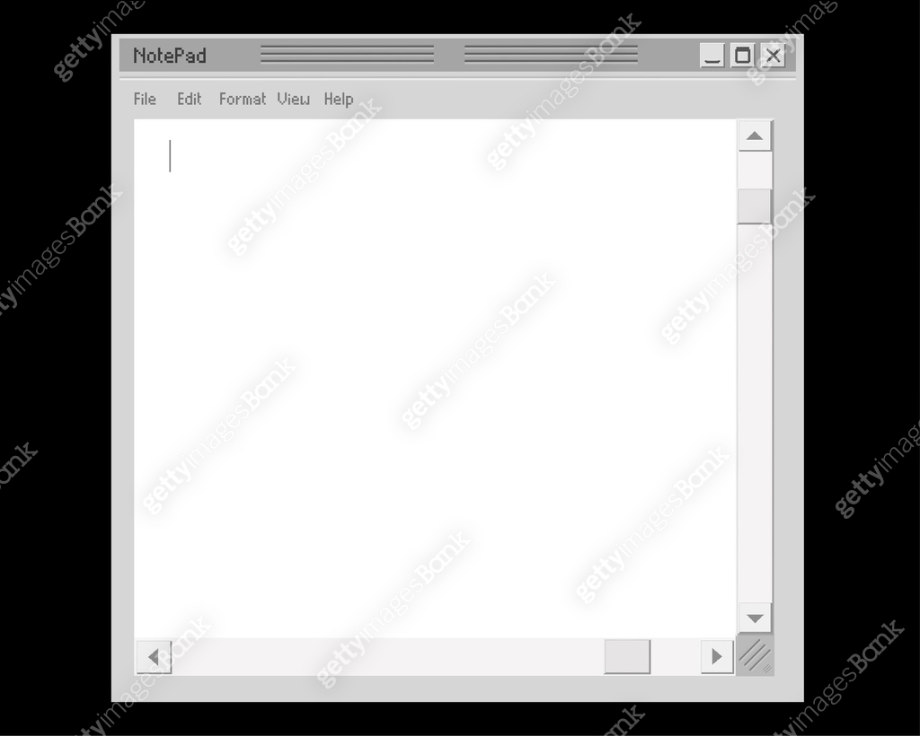 Old computer notepad template. Web notebook for notes text blank screen ...