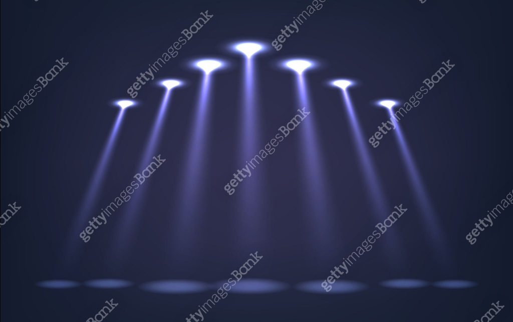 Spotlight Beams, Realistic 3d Vector Focused Intense Rays Of Light ...