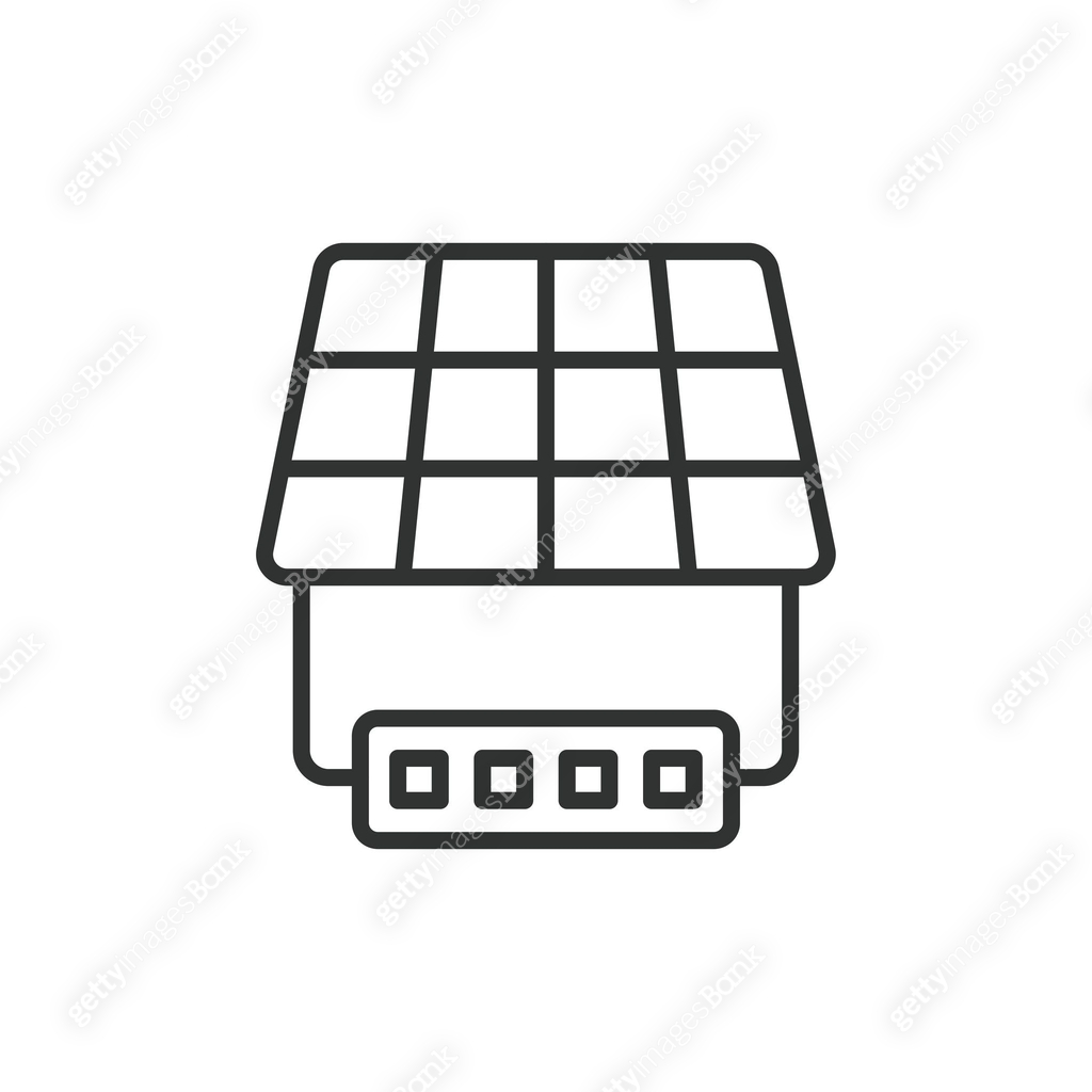 Solar inverter icon in line design. Inverter, solar, energy, power, DC ...