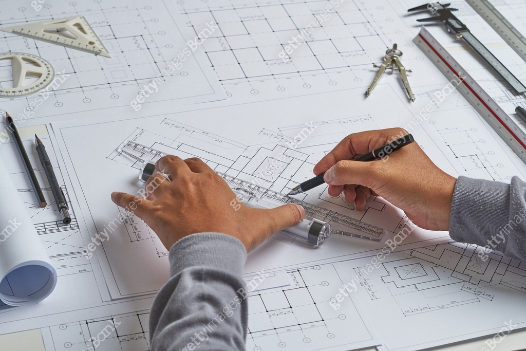 Architect engineer contractor design working drawing sketch plan ...