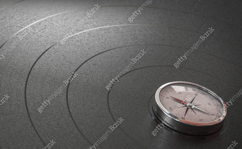 Magnetic compass pointing north. Navigation concept. 이미지 (1987107650 ...